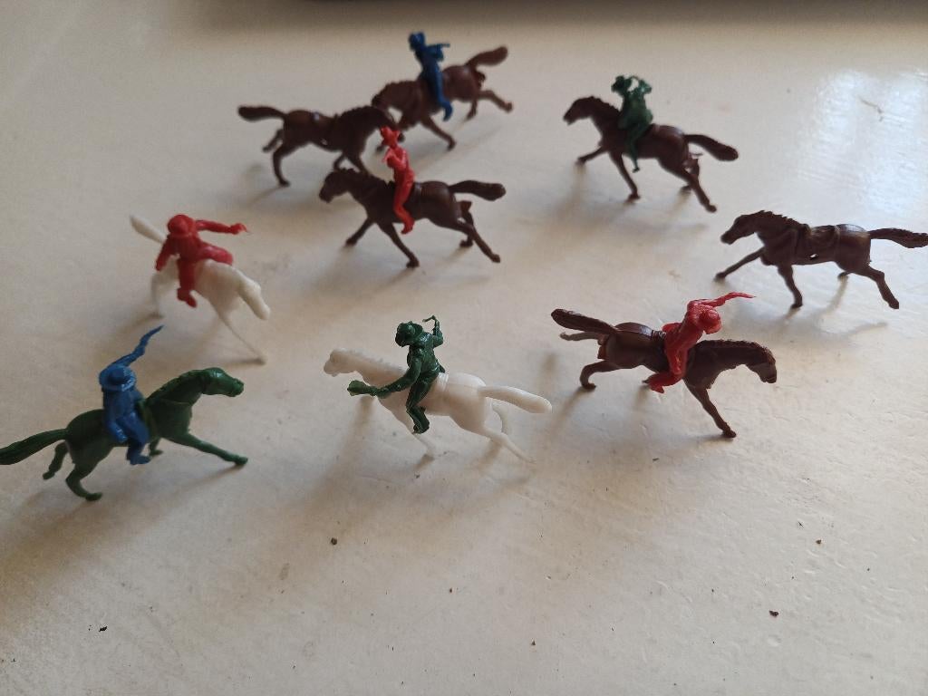 Vintage plastic cowboys op paarden, Ophalen of Verzenden, Gebruikt