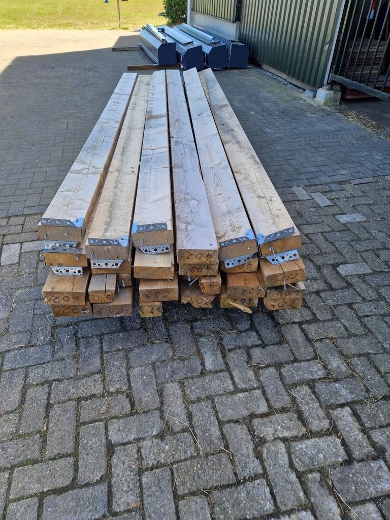 Houten balken, Doe-het-zelf en Verbouw, Hout en Planken, Ophalen of Verzenden, Vuren, 50 mm of meer