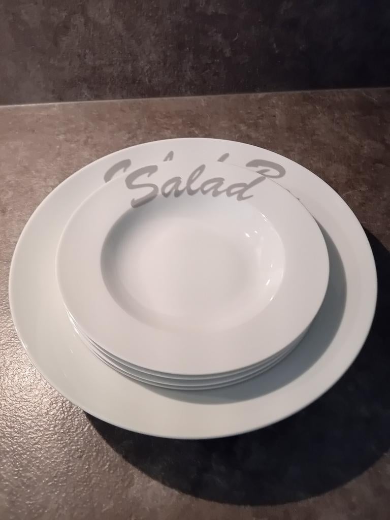 Saladeschaal met 4 borden - Nieuw, Ophalen of Verzenden