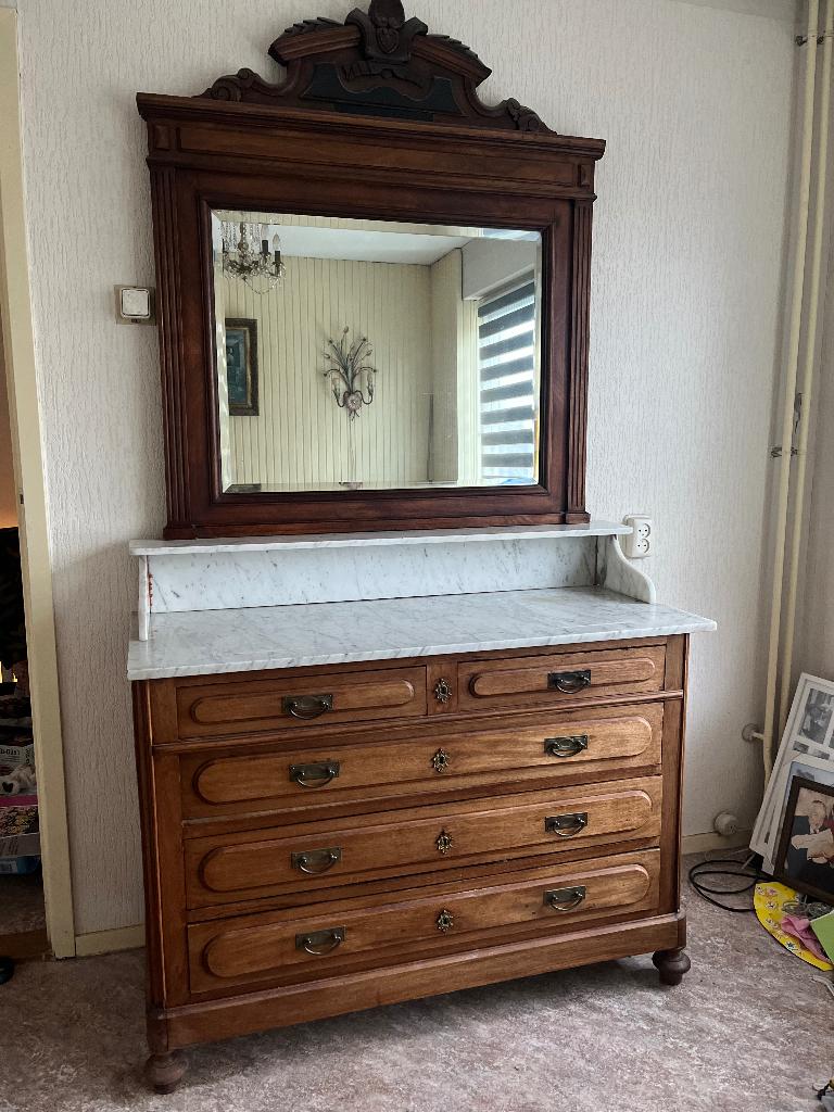 Brocante zeer mooie Franse kaptafel!, Huis en Inrichting, Tafels | Kaptafels, Ophalen, Frans, 100 tot 150 cm, 200 cm of meer