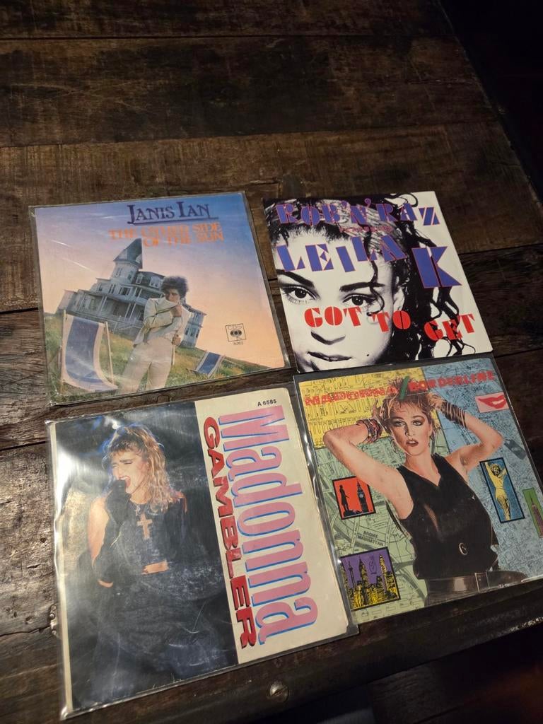 4x Vinyl Singles: Madonna, Janis Ian, Lisa Lisa & Cult Jam, Cd's en Dvd's, Vinyl Singles, Ophalen of Verzenden, Gebruikt, Overige formaten