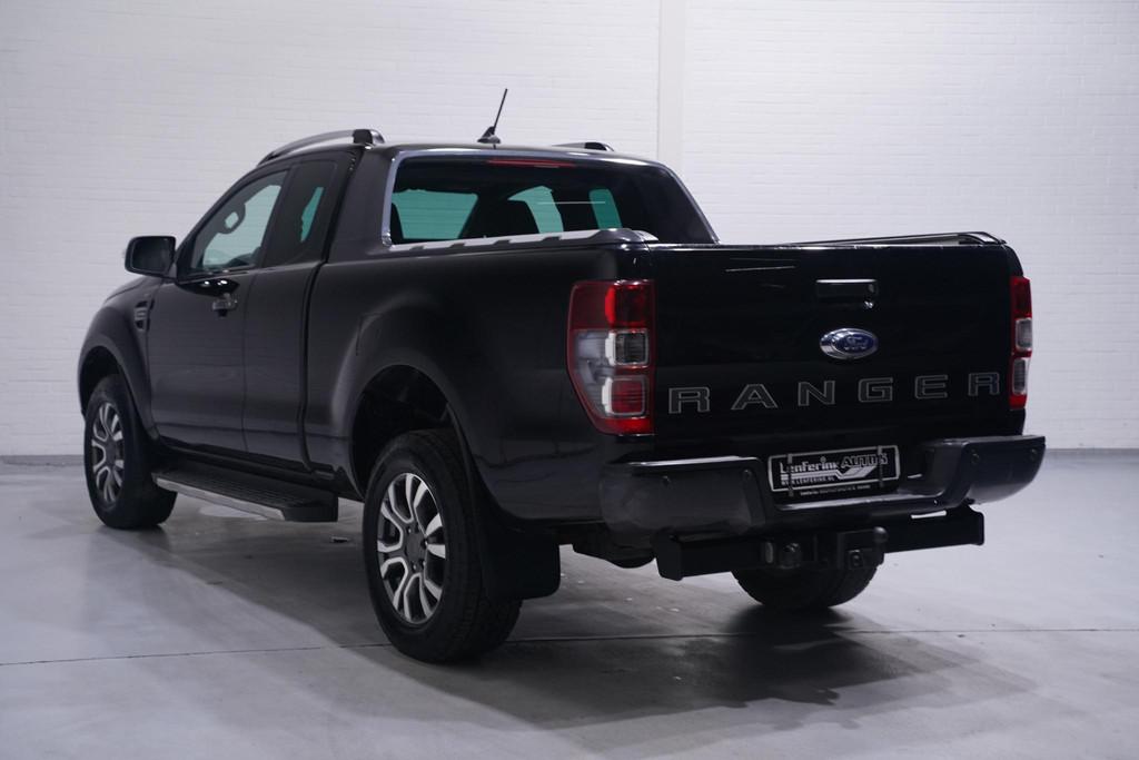 Ford Ranger 2.0 Wildtrak 213 pk Aut. Grijs Kenteken 2p, 1e E, Auto's, Ford, Metallic lak, 4 cilinders, Leder en Stof, Zwart