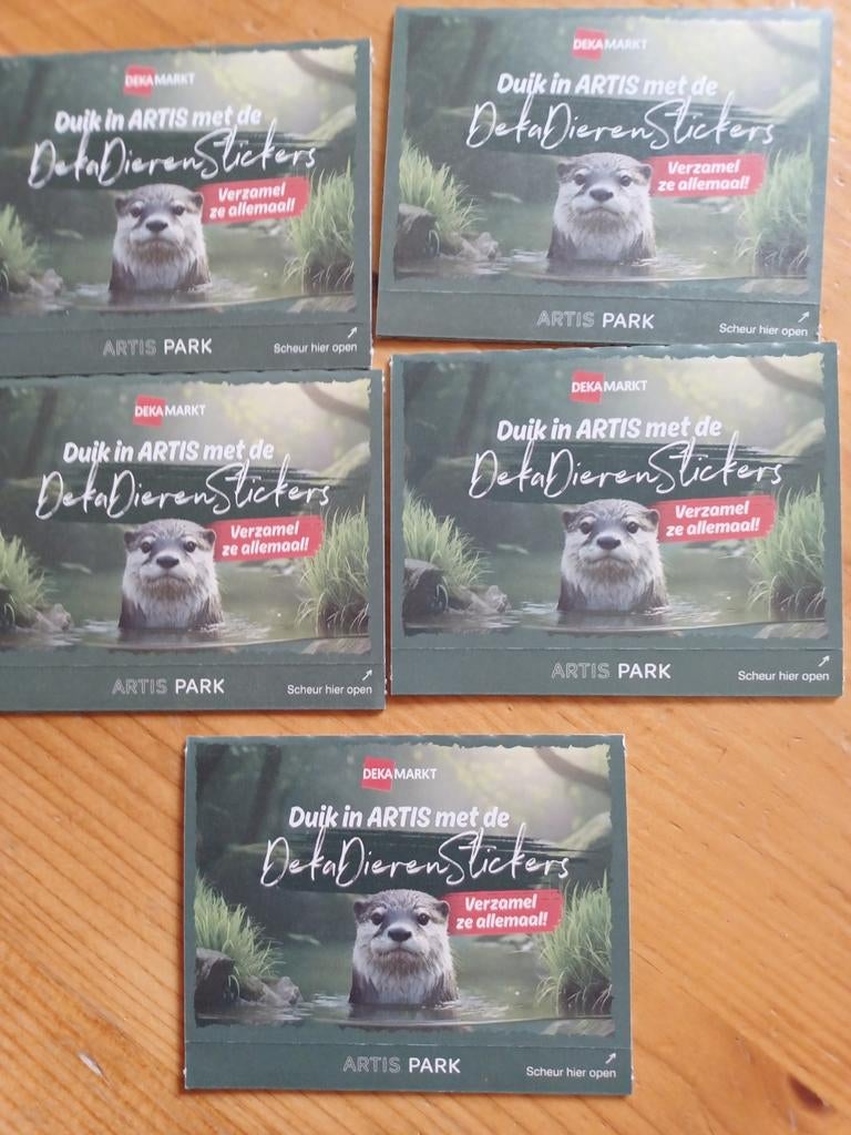 7 dichte pakjes dekamarkt Deka Artis Dieren Stickers, Ophalen of Verzenden, Nieuw