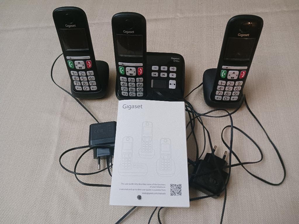 dect giga set met telefoonbeantwoorder, Ophalen of Verzenden, Gebruikt, 3 handsets