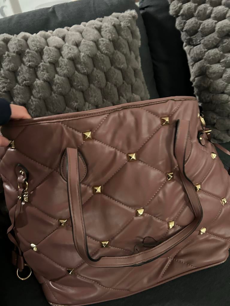 Nette roze dames tas met studs, Ophalen, Zo goed als nieuw, Roze, Handtas