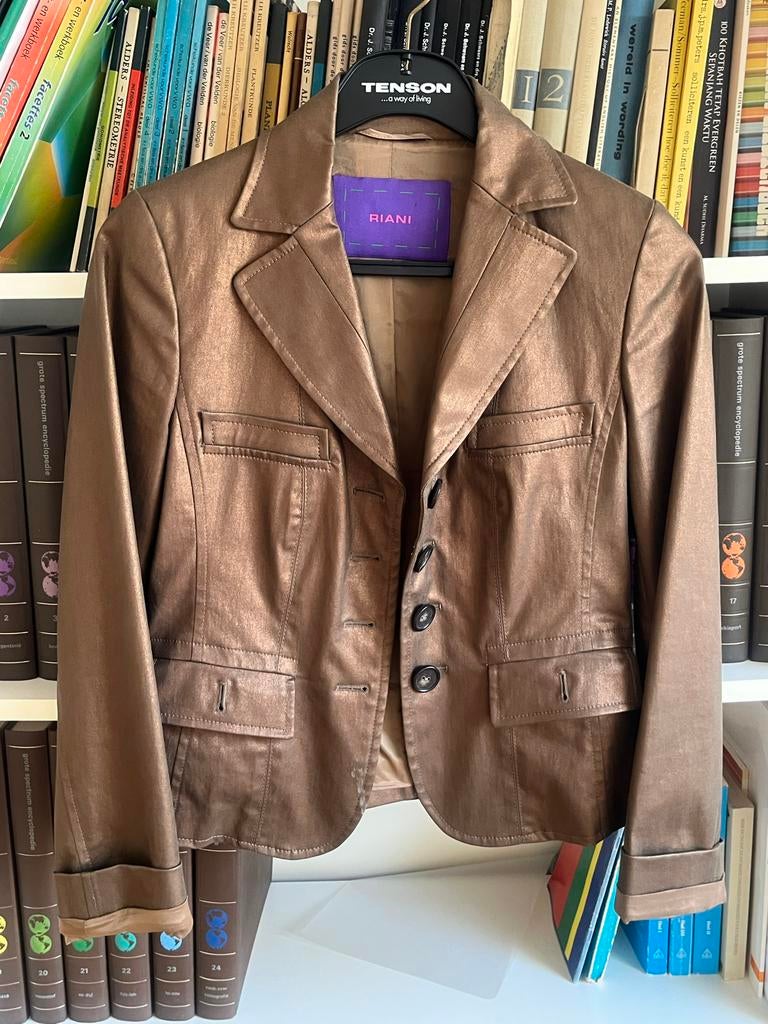 Goudkleurig kort jasje Riani maat 38, Ophalen of Verzenden, Maat 38/40 (M), Overige kleuren, Jasje