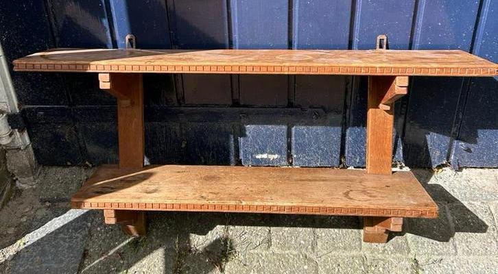 Vintage wandrek / boekenrek, Ophalen, Zo goed als nieuw, Minder dan 150 cm, Minder dan 100 cm