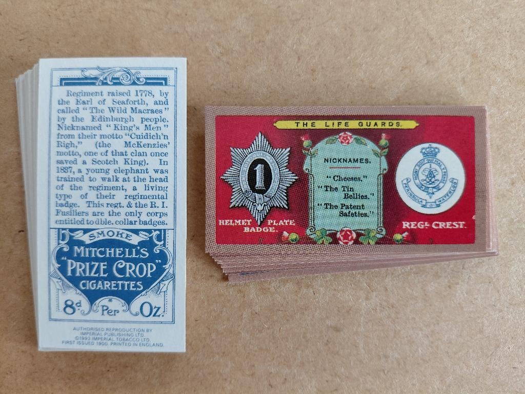 Regimental Crests, Nicknames & Collar Badges 25 REPRO cards, Verzamelen, Militaria | Algemeen, Ophalen, Landmacht, Engeland, Overige typen