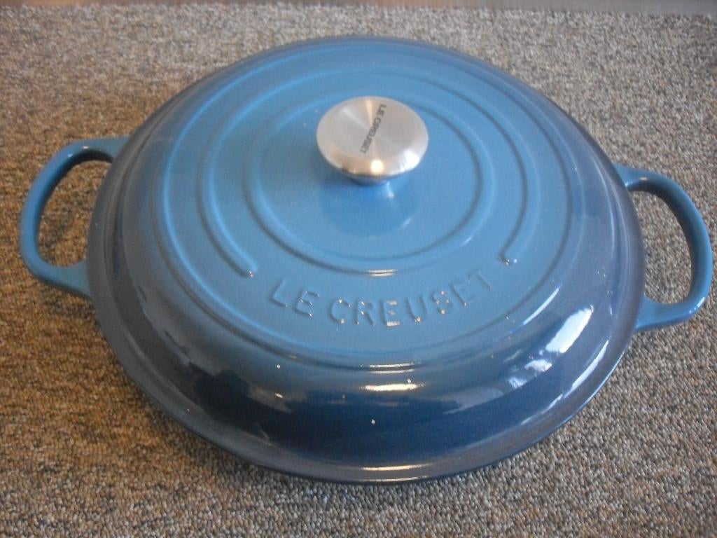 le creuset pan braadpan 30 cm, Huis en Inrichting, Ophalen of Verzenden, Nieuw, Gietijzer, Koekenpan of Braadpan