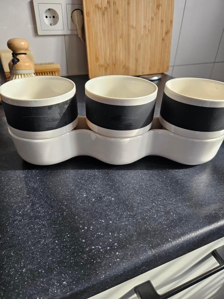 Kruidenpotjes in schaal - 3 stuks, Ophalen