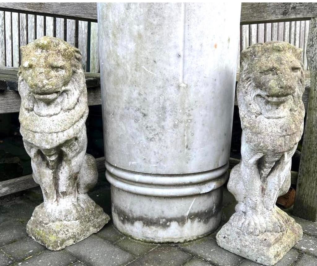 SET OUDE TUINBEELDEN “ Leeuwtjes”, Ophalen, Gebruikt, Overige typen