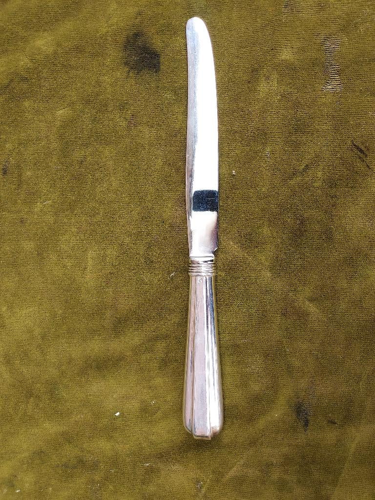 Verzilverd tafelmes zilverfabriek Voorschoten., Antiek en Kunst, Antiek | Bestek, Verzenden