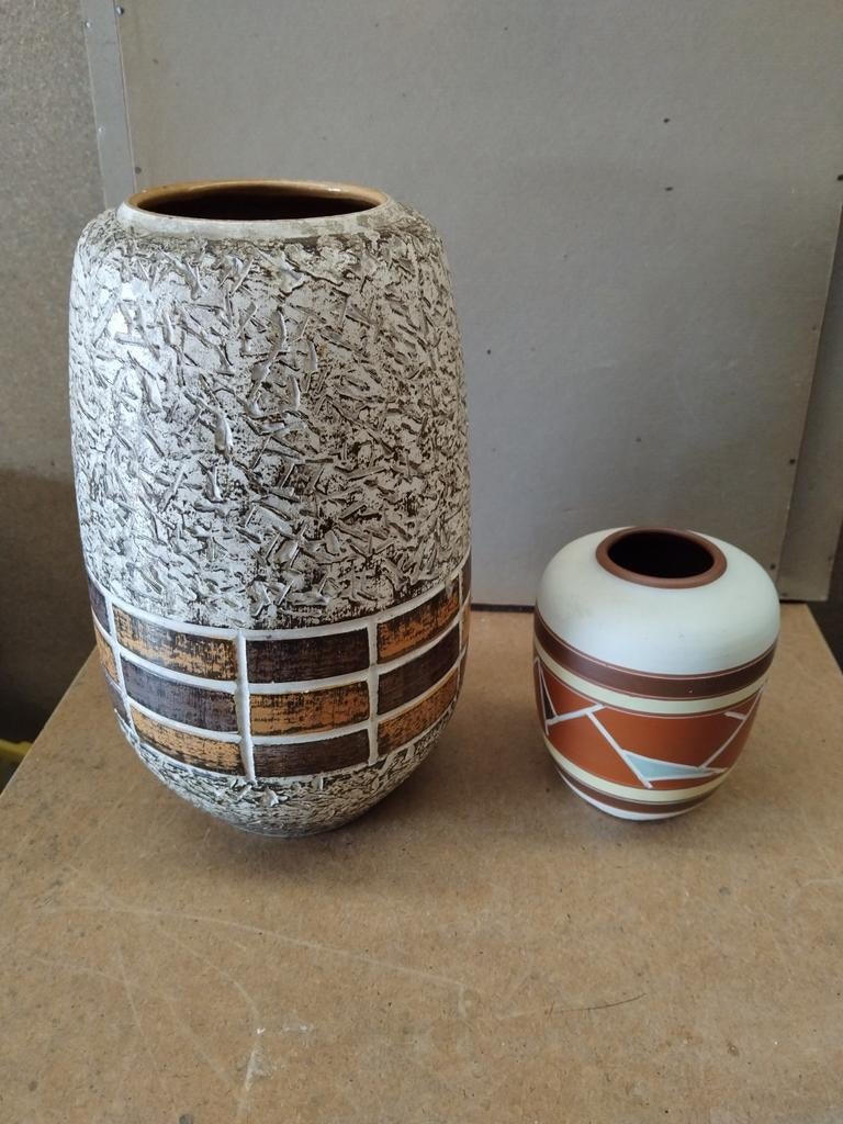 Twee 50er - 60er jr duitse vazen hg 25 en 12 cm, Ophalen of Verzenden