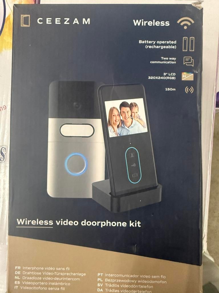 Draadloze video deurbel – nieuw in doos, Ophalen, Zo goed als nieuw