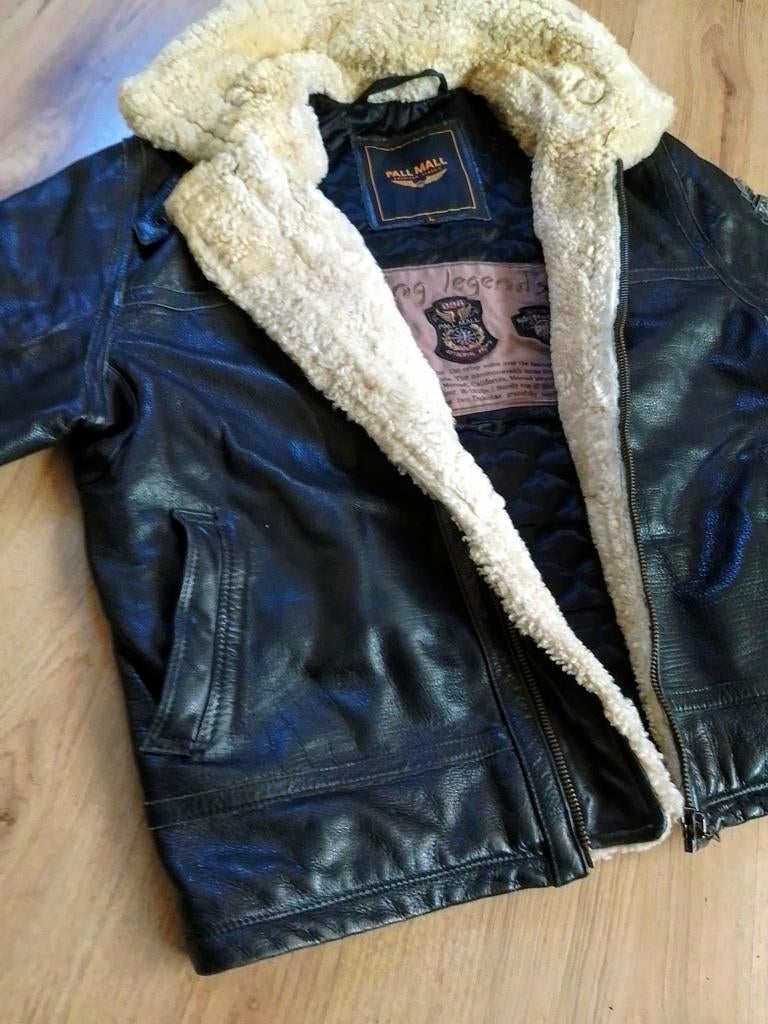 Supergaaf vintage leren Pall Mall piloten jack!, Maat 52/54 (L), Zwart, Ophalen of Verzenden, Zo goed als nieuw