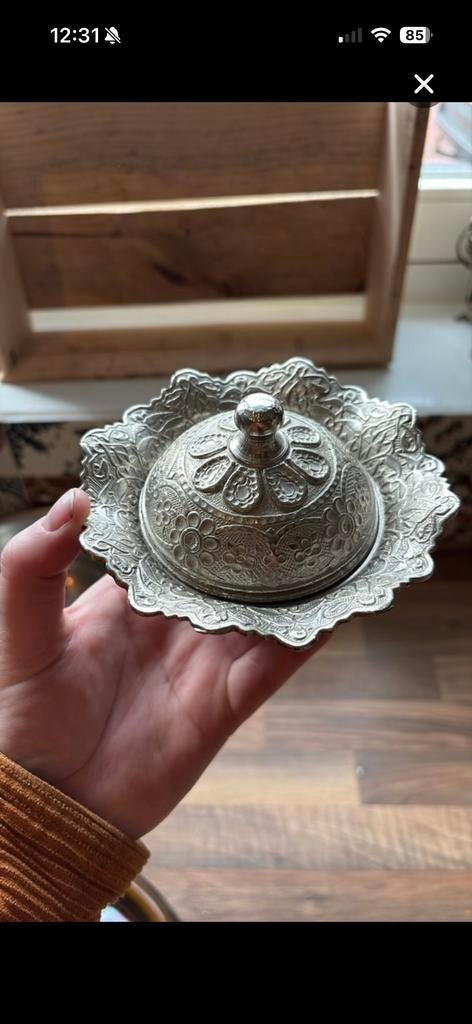 Zilver turks schaaltje, Huis en Inrichting, Keuken | Servies, Overige materialen, Overige typen, Ophalen of Verzenden, Zo goed als nieuw