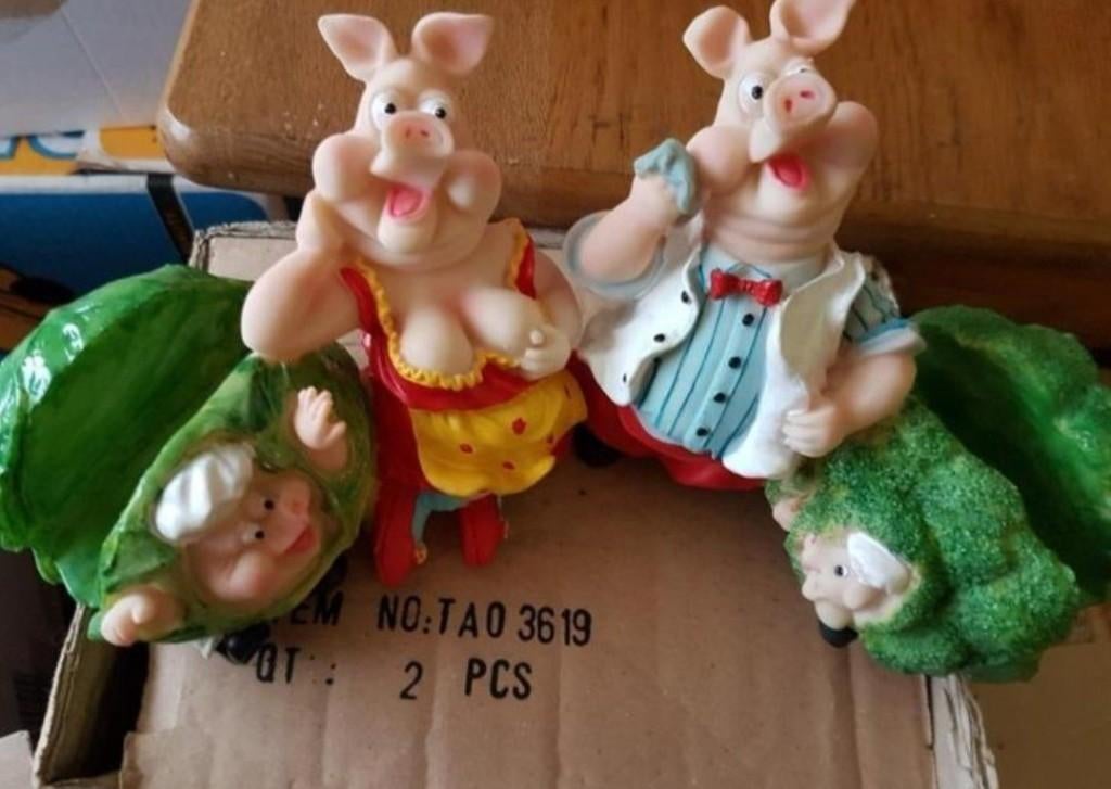 2 Servet houders varkens beelden, Overige typen, Nieuw, Ophalen of Verzenden, Meerkleurig