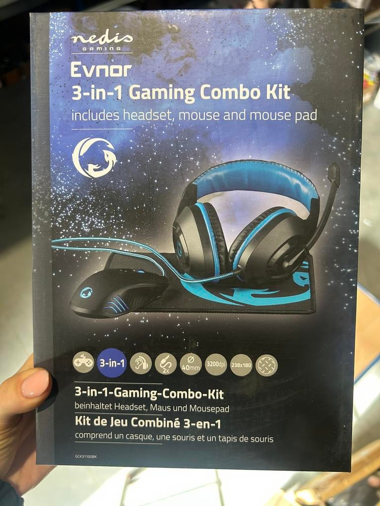 Nieuw - Headset 3in1 muis koptelefoon muismat, Computers en Software, Headsets, Ophalen of Verzenden, Zo goed als nieuw