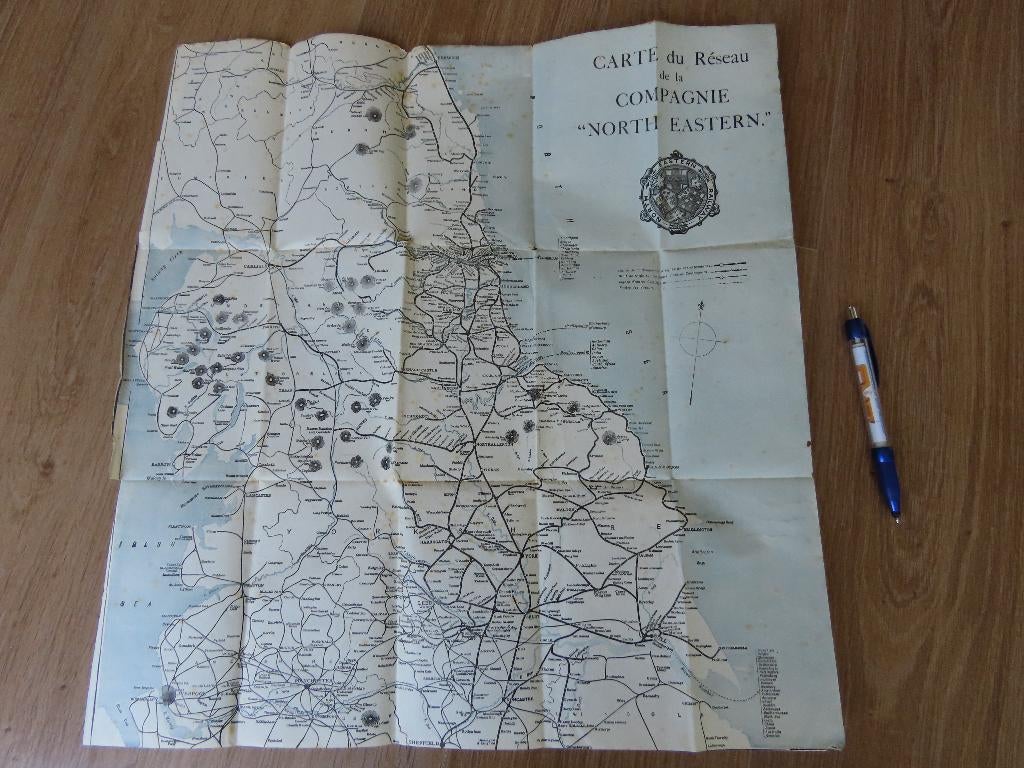oude/antieke kaart North Eastern Railways UK spoorwegen, Gelezen, Verenigd Koninkrijk, Verzenden, Landkaart