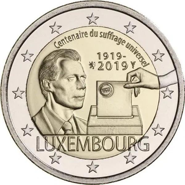 2 euro Luxemburg 2019 - 100 jaar Kiesrecht (UNC), Ophalen of Verzenden, Luxemburg, 2 euro, Losse munt