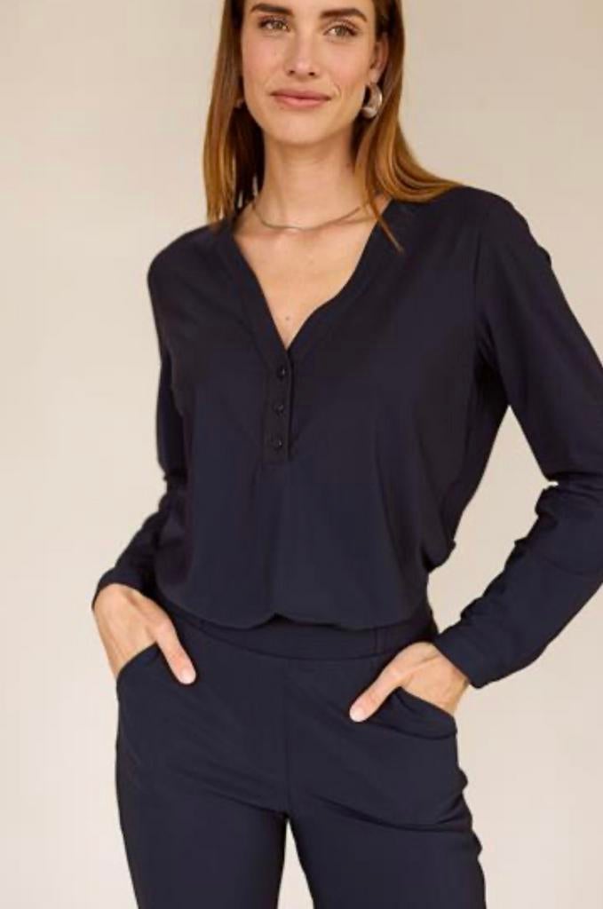 Studio anneloes evi blouse XL zwart travelstof, Zwart, Maat 46/48 (XL) of groter, Ophalen of Verzenden, Zo goed als nieuw