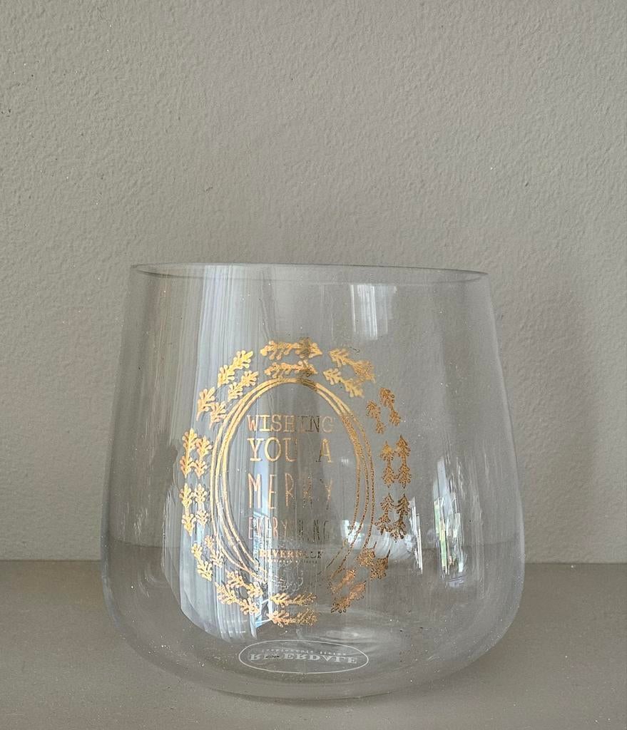 Riverdale vaas - Wishing You A Merry Everything, Overige kleuren, Ophalen of Verzenden, Minder dan 50 cm, Glas
