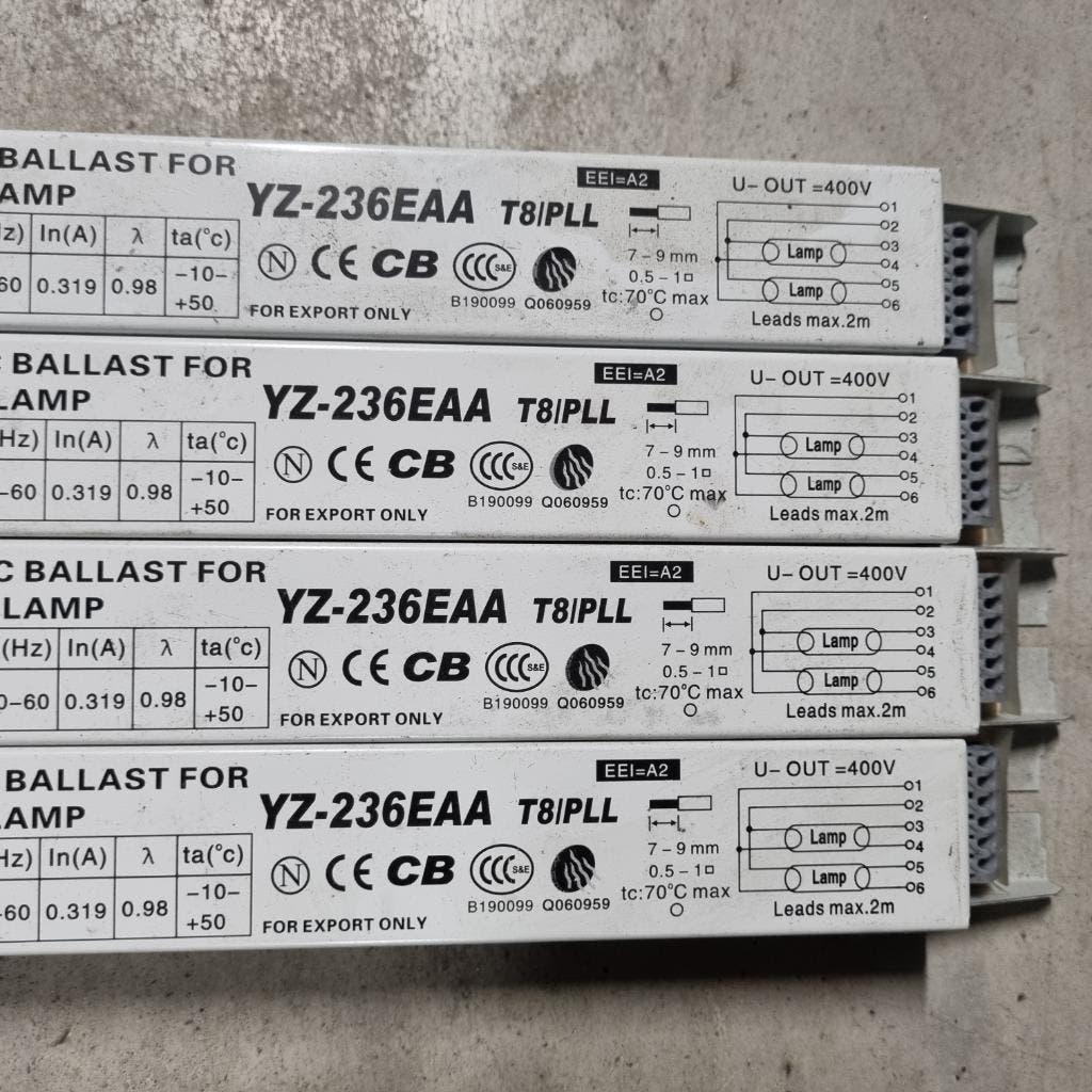 4X4 ZGAN voorschakelapparaat VSA 1x35W 2x36W 1x58W 2x58W, Ophalen of Verzenden, Zo goed als nieuw