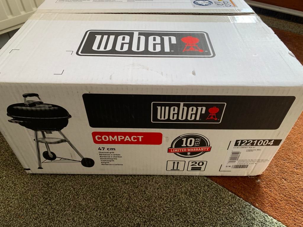 Nieuwe Weber compact Kettle houtskool bbq barbeque 47 cm, Ophalen, Zo goed als nieuw