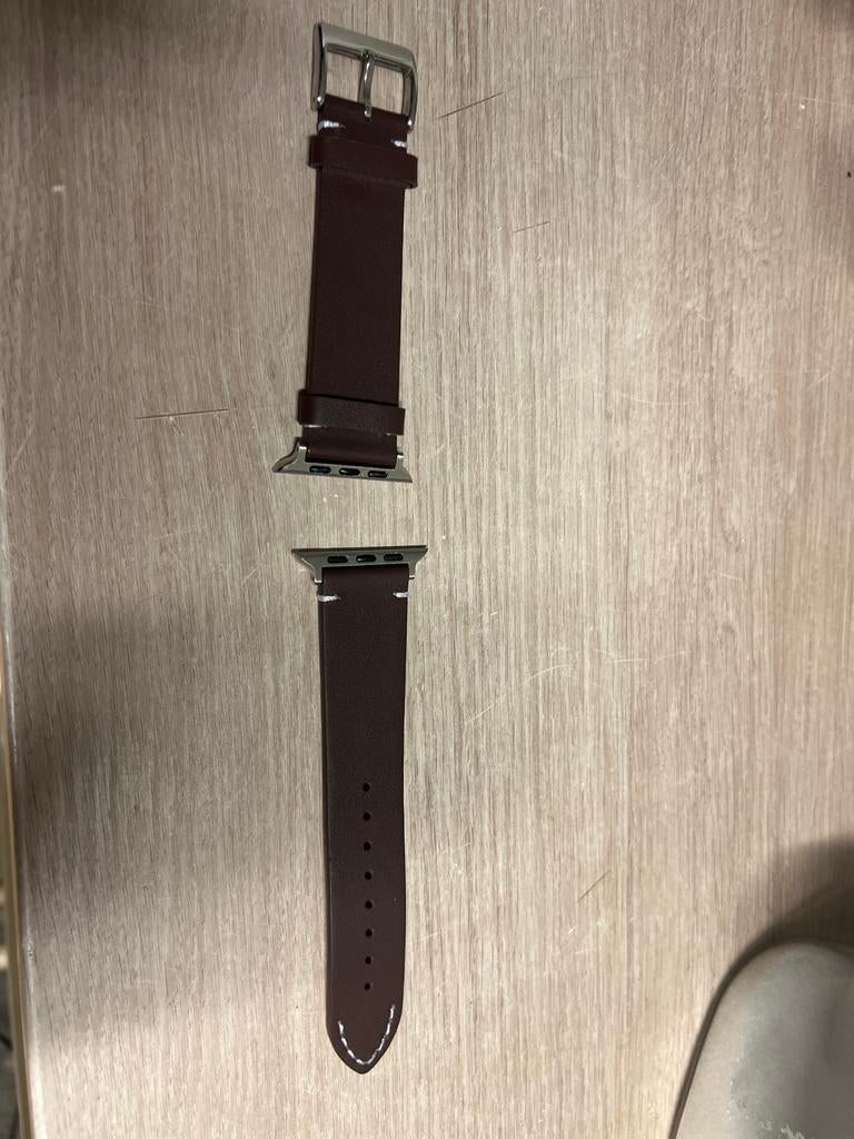 Leren bandje voor Apple Watch 42/44/45 mm (nieuw), Ophalen of Verzenden, Nieuw, Blauw, IOS