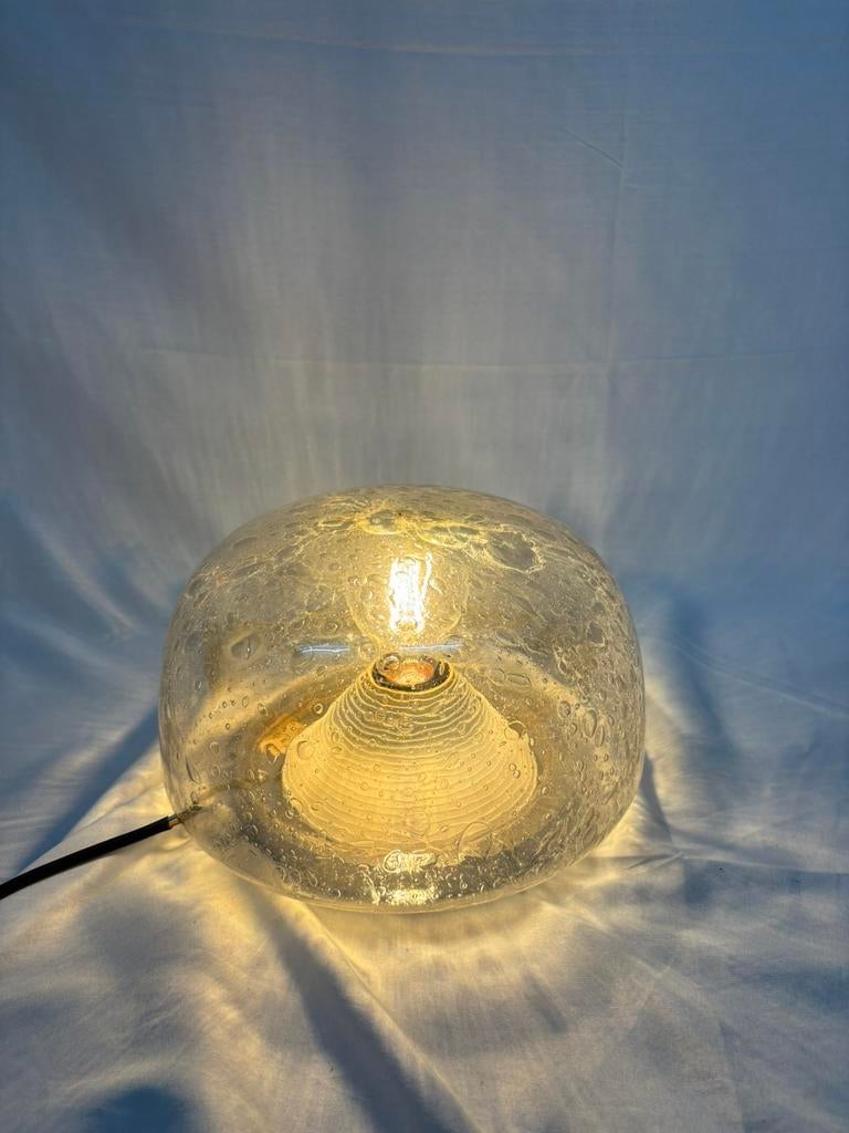 Vintage bubbel glas plafondlamp of wandlamp Böhmer Duitsland, Ophalen of Verzenden, Gebruikt, Glas