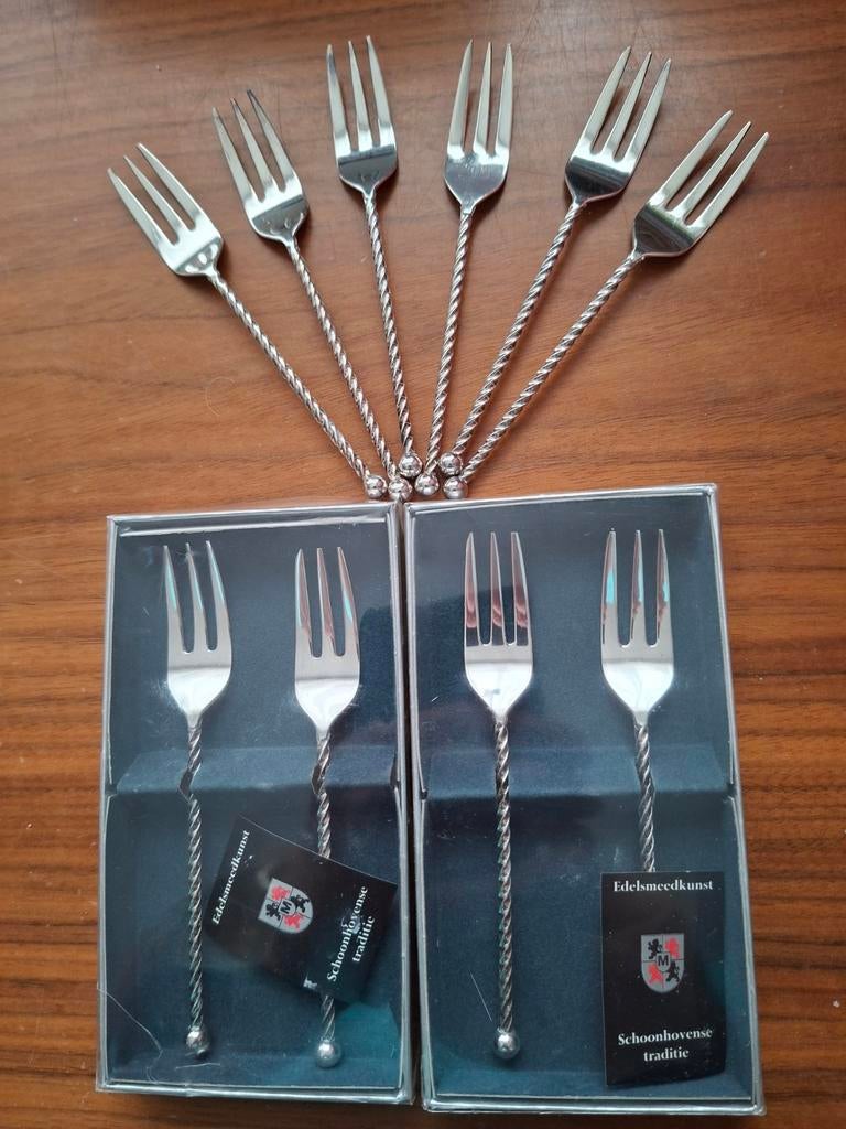 Verzilverde taartvorkjes Schoonhoven.10 stuks  s, Ophalen of Verzenden