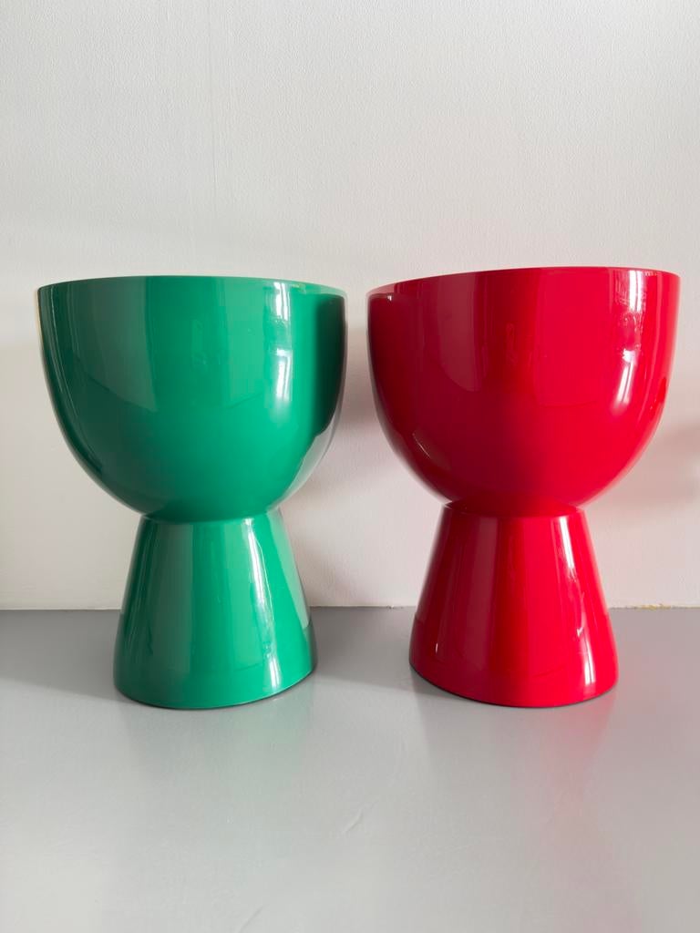 POLSPOTTEN-Pols Potten Tip Tap bijzettafel kruk rood & groen, Huis en Inrichting, Tafels | Bijzettafels, 45 tot 60 cm, Minder dan 55 cm