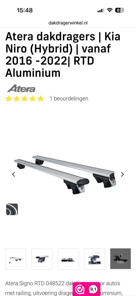 Atera dakdragers voor Kia Niro, Auto diversen, Ophalen, Zo goed als nieuw