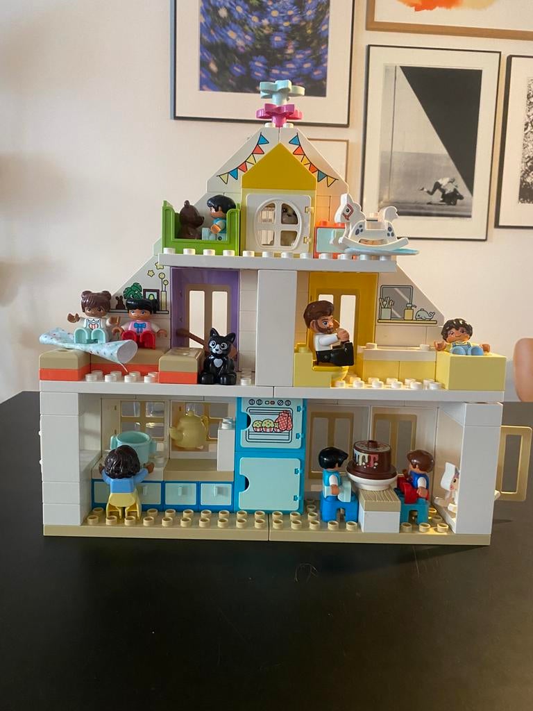 Duplo modulair speelhuis 10929 compleet met extra poppetjes, Ophalen, Gebruikt, Poppenhuis