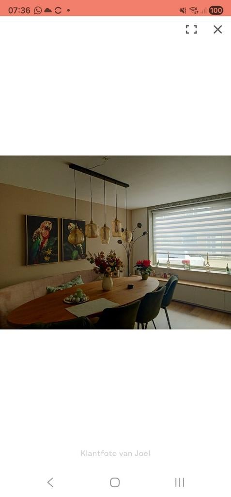 Plafondlamp amberkleurig, Ophalen, Nieuw