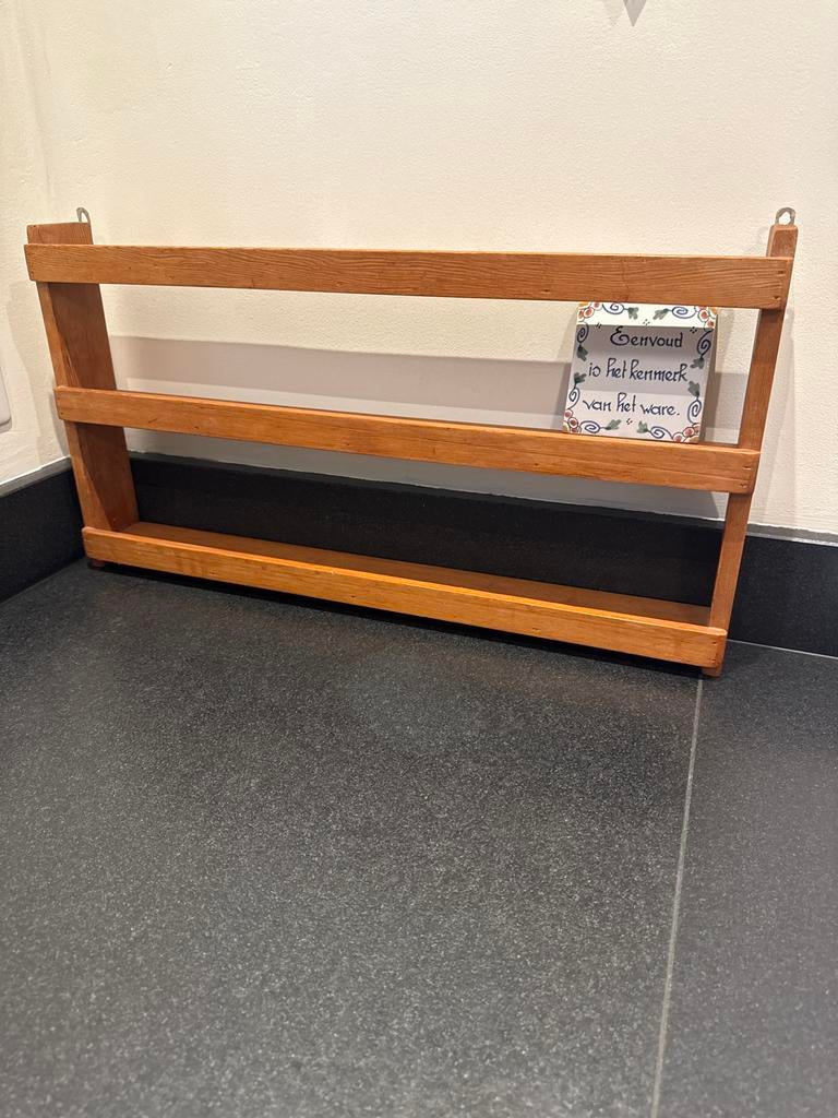 Houten Bordenrekje / Kruidenrekje - 3 Lagen, Huis en Inrichting, Ophalen of Verzenden, Gebruikt