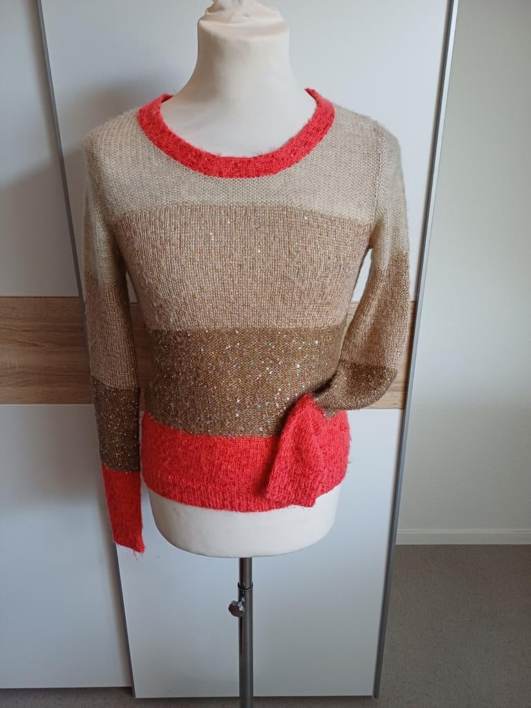 Prachtige Jeff trui maat 3 met pailletten, Kleding | Dames, Maat 38/40 (M), Jeff, Oranje, Ophalen of Verzenden