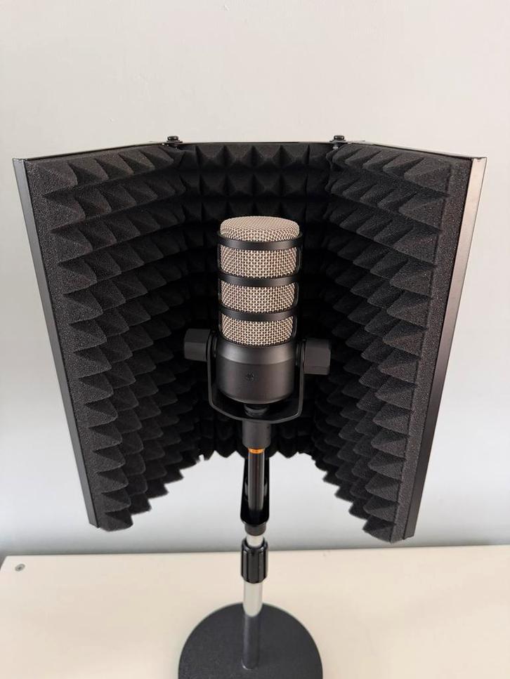 Microfoon reflectiescherm, zwart, Muziek en Instrumenten, Microfoons, Zo goed als nieuw, Studiomicrofoon, Ophalen