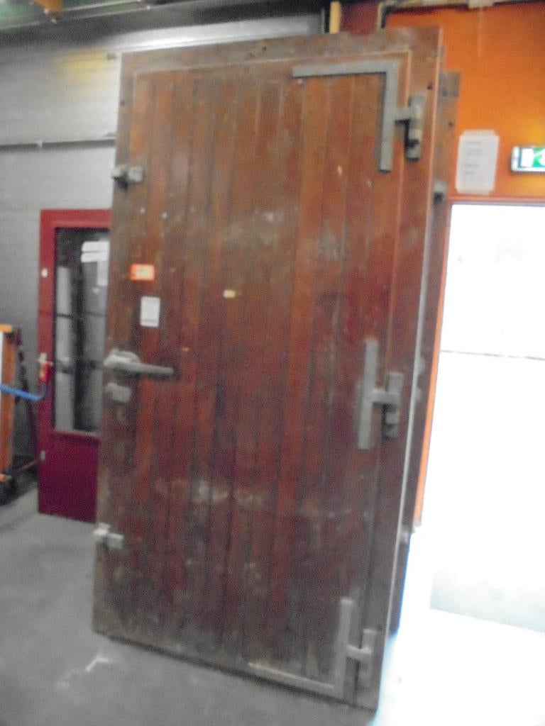 3 sets grote blinde buitendeuren met kozijn (nr. HG150A), 215 cm of meer, Hout, Ophalen, 100 tot 120 cm