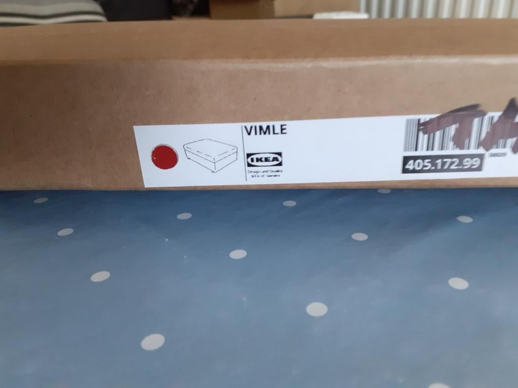 Nieuwe hoes VIMLE voetenbankje+opbergruimte LEJDE ROOD/BRUIN, 125 cm of meer, Nieuw, Ophalen of Verzenden, Stof