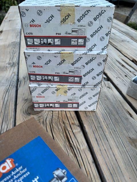 Schuurpapier rond 150 mm met klittenband Bosch C470  P40, Ophalen of Verzenden, Nieuw, Minder dan 600 watt, Excentrische schuurmachine