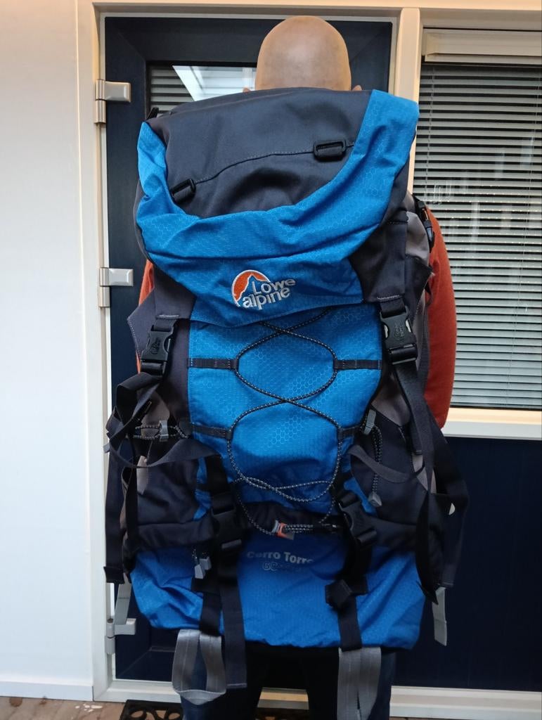 Back pack Lowe Alpine Cerro Torre 65+20 met flightbag, Sport en Fitness, Bergsport en Wandelen, Zo goed als nieuw, Rugzak, Ophalen of Verzenden
