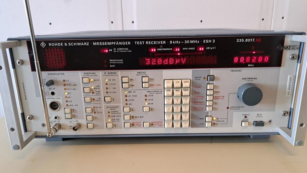 Rohde & Schwarz ESH3 Test Receiver 9 kHz - 30 MHz, Ophalen, Refurbished, Ontvanger