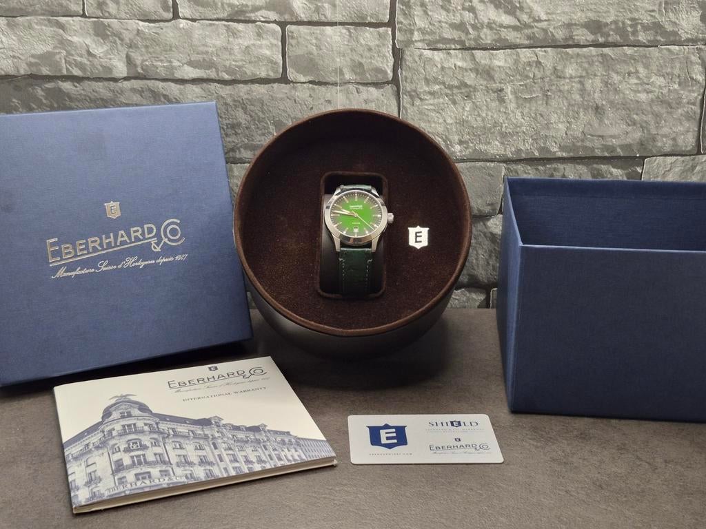 Eberhard & Co Aiglon Grande Taille 41mm, Full Set 2024, Overige merken, Leer, Staal, Polshorloge