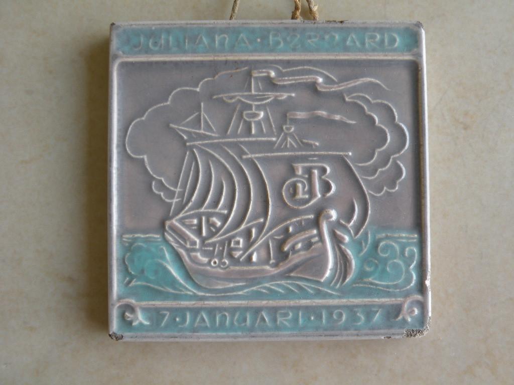 Tegel Juliana-Bernard. 7 Januari 1937., Ophalen of Verzenden, Zo goed als nieuw, Nederland