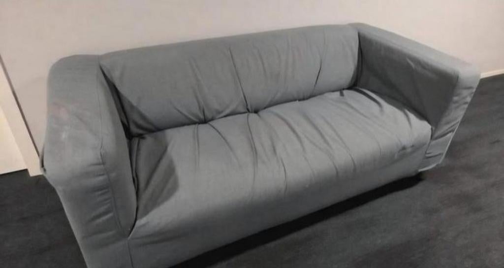 Ikea Klippan bank - Grijze tweezitsbank, Gebruikt, 150 tot 200 cm, Tweepersoons, 75 tot 100 cm