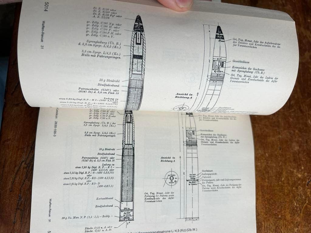 Duits naslagwerk wapens 8,8 cm flak huls munitie MP34, Verzamelen, Ophalen of Verzenden, Nederland, Boek of Tijdschrift