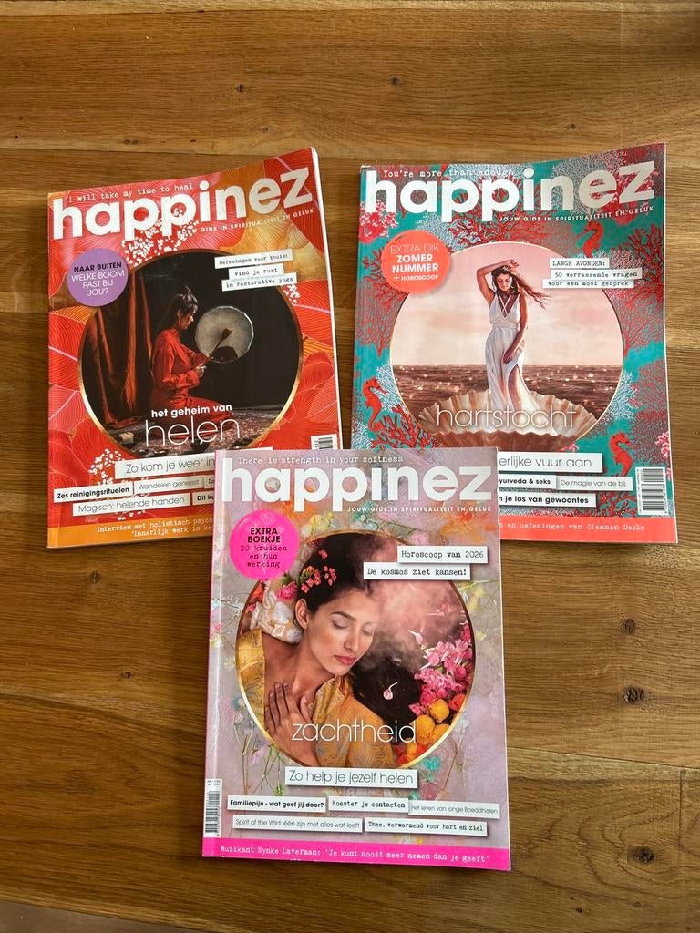 Happinez tijdschriften - 3 stuks, Ophalen of Verzenden, Zo goed als nieuw, Lichaam en Geest