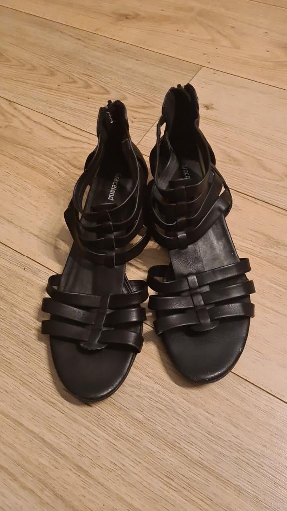 Zwarte Graceland sandalen maat 40 met lage sleehak, Zwart, Zo goed als nieuw, Graceland, Sandalen of Muiltjes