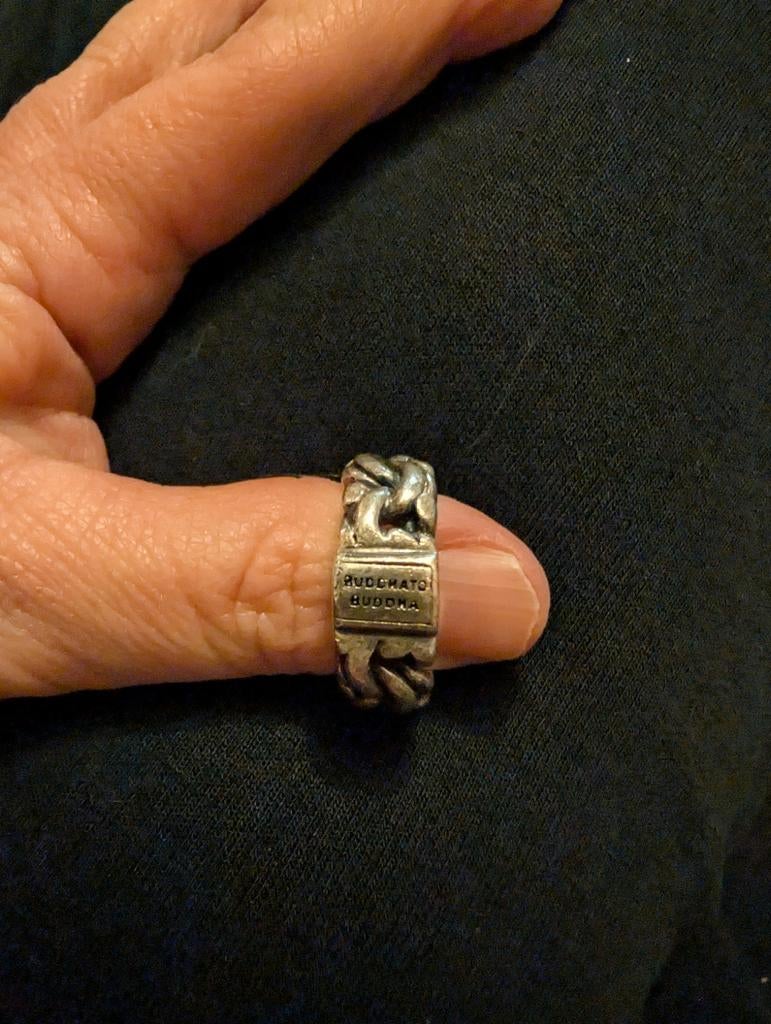 Prachtige Buddha to Buddha ring, Sieraden, Tassen en Uiterlijk, Ringen, Ophalen of Verzenden, Dame of Heer, Zilver, Zilver